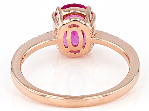 Pink Lab Created Sapphire 18k Rose Gold Over Sterling Silver Ring 2.00ctw