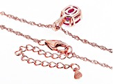 Pink Lab Created Sapphire 18k Rose Gold Over Sterling Silver Pendant with Chain 1.98ctw