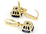Blue Lab Created Spinel 18k Yellow Gold Over Sterling Silver Earrings 6.92ctw