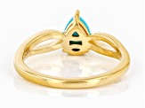 Sleeping Beauty Turquoise 18k Yellow Gold Over Sterling Silver Solitaire Ring