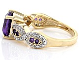 Purple Amethyst 18k Yellow Gold Over Sterling Silver Ring 2.24ctw