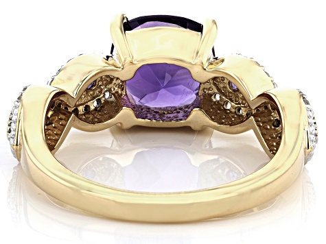 Purple Amethyst 18k Yellow Gold Over Sterling Silver Ring 2.24ctw