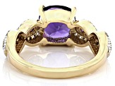 Purple Amethyst 18k Yellow Gold Over Sterling Silver Ring 2.24ctw