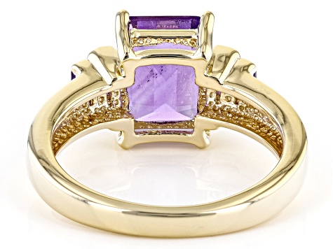 Violet Amethyst Aura Ring Gold Vermeil / 9 - 14K Yellow Gold Vermeil - Spiritual Fine Jewelry - AWE Inspired