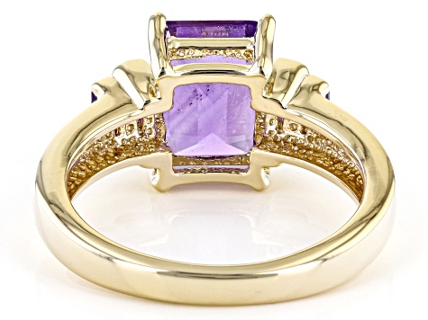 Purple Amethyst 18k Yellow Gold Over Sterling Silver Ring 2.53ctw