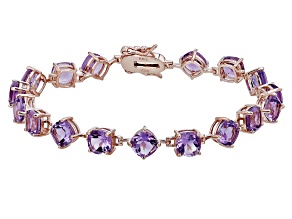 Lavender Amethyst 18k Rose Gold Over Sterling Silver Tennis Bracelet 13.86ctw