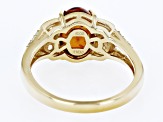 Orange Amber 18k Yellow Gold Over Sterling Silver Ring 0.43ctw