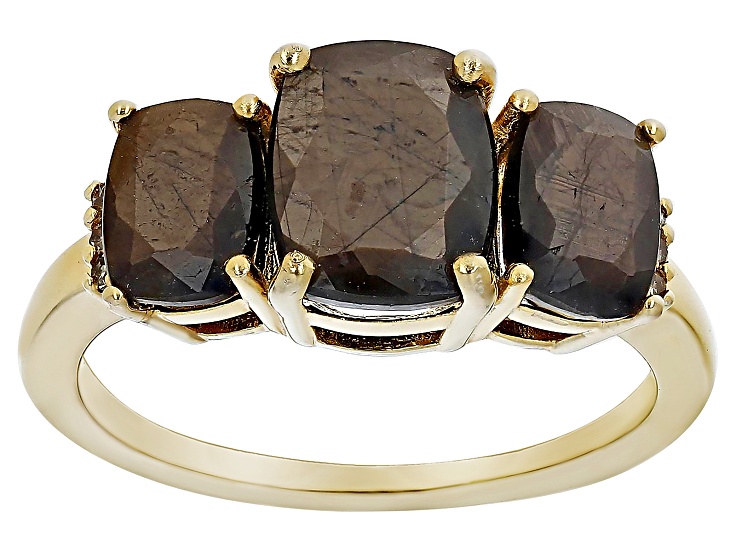 Golden Sheen Sapphire 18k Yellow Gold Over Sterling Silver