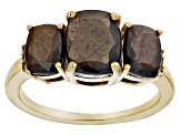 Golden Sheen Sapphire 18k Yellow Gold Over Sterling Silver Ring 4.80ctw