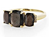 Golden Sheen Sapphire 18k Yellow Gold Over Sterling Silver Ring 4.80ctw