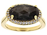 Golden Sheen Sapphire 18k Yellow Gold Over Sterling Silver Ring 4.84ctw