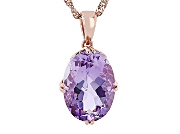 Picture of Lavender Amethyst 18k Rose Gold Over Sterling Silver Pendant With Chain 4.59ctw