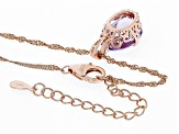 Lavender Amethyst 18k Rose Gold Over Sterling Silver Pendant With Chain 4.59ctw
