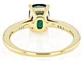 Green Lab Created Emerald 18k Yellow Gold Over Sterling Silver Ring 1.41ctw