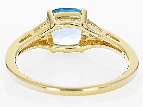 Swiss Blue Topaz 18k Yellow Gold Over Sterling Silver Ring 1.52ctw