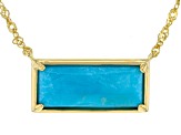 Blue Turquoise 18k Yellow Gold Over Sterling Silver Necklace