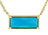 Blue Kingman Turquoise 18k Yellow Gold Over Sterling Silver Necklace