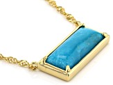 Blue Kingman Turquoise 18k Yellow Gold Over Sterling Silver Necklace