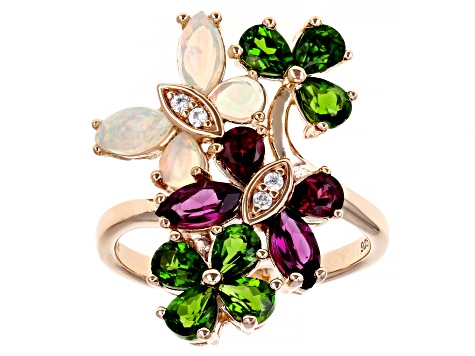 Green Chrome Diopside 18k Rose Gold Over Sterling Silver Ring 2.23ctw