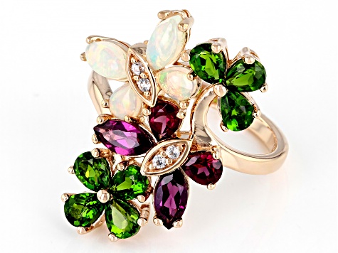 Green Chrome Diopside 18k Rose Gold Over Sterling Silver Ring 2.23ctw