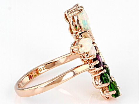 Green Chrome Diopside 18k Rose Gold Over Sterling Silver Ring 2.23ctw