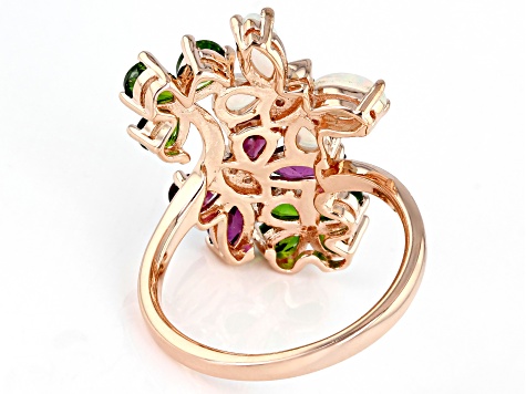 Green Chrome Diopside 18k Rose Gold Over Sterling Silver Ring 2.23ctw