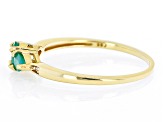 Green Emerald 18k Yellow Gold Over Sterling Silver 3-Stone Ring 0.44ctw