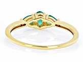 Green Emerald 18k Yellow Gold Over Sterling Silver 3-Stone Ring 0.44ctw