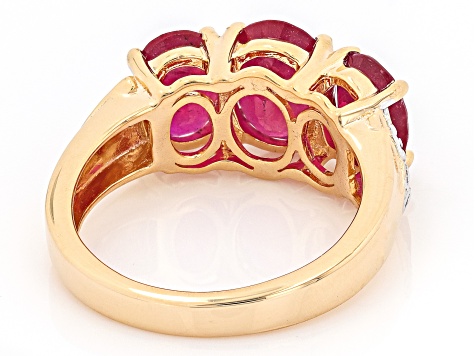 Red Mahaleo® Ruby 18k Yellow Gold Over Sterling Silver Ring 5.60