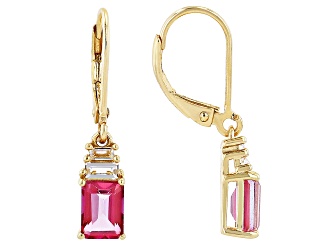 Pink Topaz 18k Yellow Gold Over Sterling Silver Earrings 2.36ctw