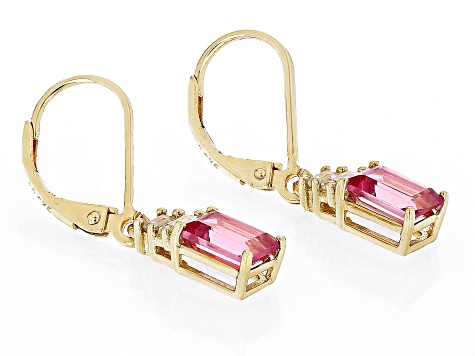 Pink Topaz 18k Yellow Gold Over Sterling Silver Earrings 2.36ctw