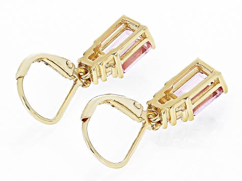 Pink Topaz 18k Yellow Gold Over Sterling Silver Earrings 2.36ctw