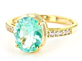 Green Lab Created Spinel 18k Yellow Gold Over Sterling Silver Ring 2.52ctw