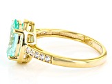 Green Lab Created Spinel 18k Yellow Gold Over Sterling Silver Ring 2.52ctw