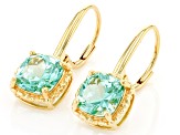Green Lab Created Spinel 18k Yellow Gold Over Sterling Silver Earrings 4.11ctw