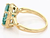 Green Lab Created Spinel 18k Yellow Gold Over Sterling Silver Ring 3.74ct