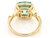 Green Lab Created Spinel 18k Yellow Gold Over Sterling Silver Ring 3.74ct