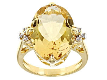 Picture of Champagne Quartz 18k Yellow Gold Over Sterling Silver Ring 8.55ctw