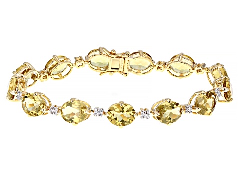 Champagne Quartz 18k Yellow Gold Over Sterling Silver Bracelet 23.29ctw