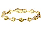 Champagne Quartz 18k Yellow Gold Over Sterling Silver Bracelet 23.29ctw