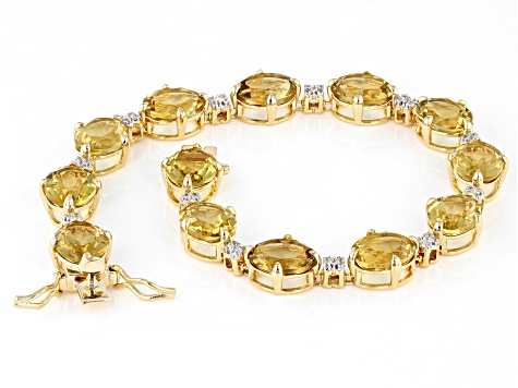 Champagne Quartz 18k Yellow Gold Over Sterling Silver Bracelet 23.29ctw