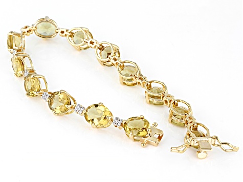 Champagne Quartz 18k Yellow Gold Over Sterling Silver Bracelet 23.29ctw