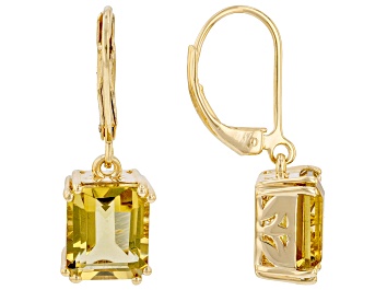 Picture of Champagne Quartz 18k Yellow Gold Over Sterling Silver Earrings 5.95ctw