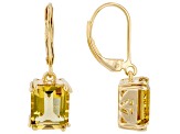 Champagne Quartz 18k Yellow Gold Over Sterling Silver Earrings 5.95ctw