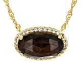 Golden Sheen Sapphire 18k Yellow Gold Over Sterling Silver Necklace 5.40ctw