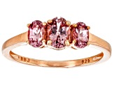 Pink Color Shift Garnet 18k Rose Gold Over Sterling Silver Ring 1.00ctw