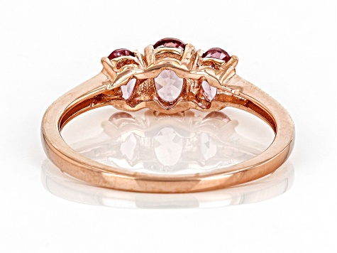 Pink Color Shift Garnet 18k Rose Gold Over Sterling Silver Ring 1.00ctw