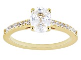 White Zircon 18k Yellow Gold Over Sterling Silver Ring 1.94ctw