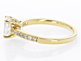 White Zircon 18k Yellow Gold Over Sterling Silver Ring 1.94ctw