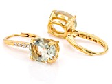 Green Prasiolite 18k Yellow Gold Over Sterling Silver Earrings 4.26ctw